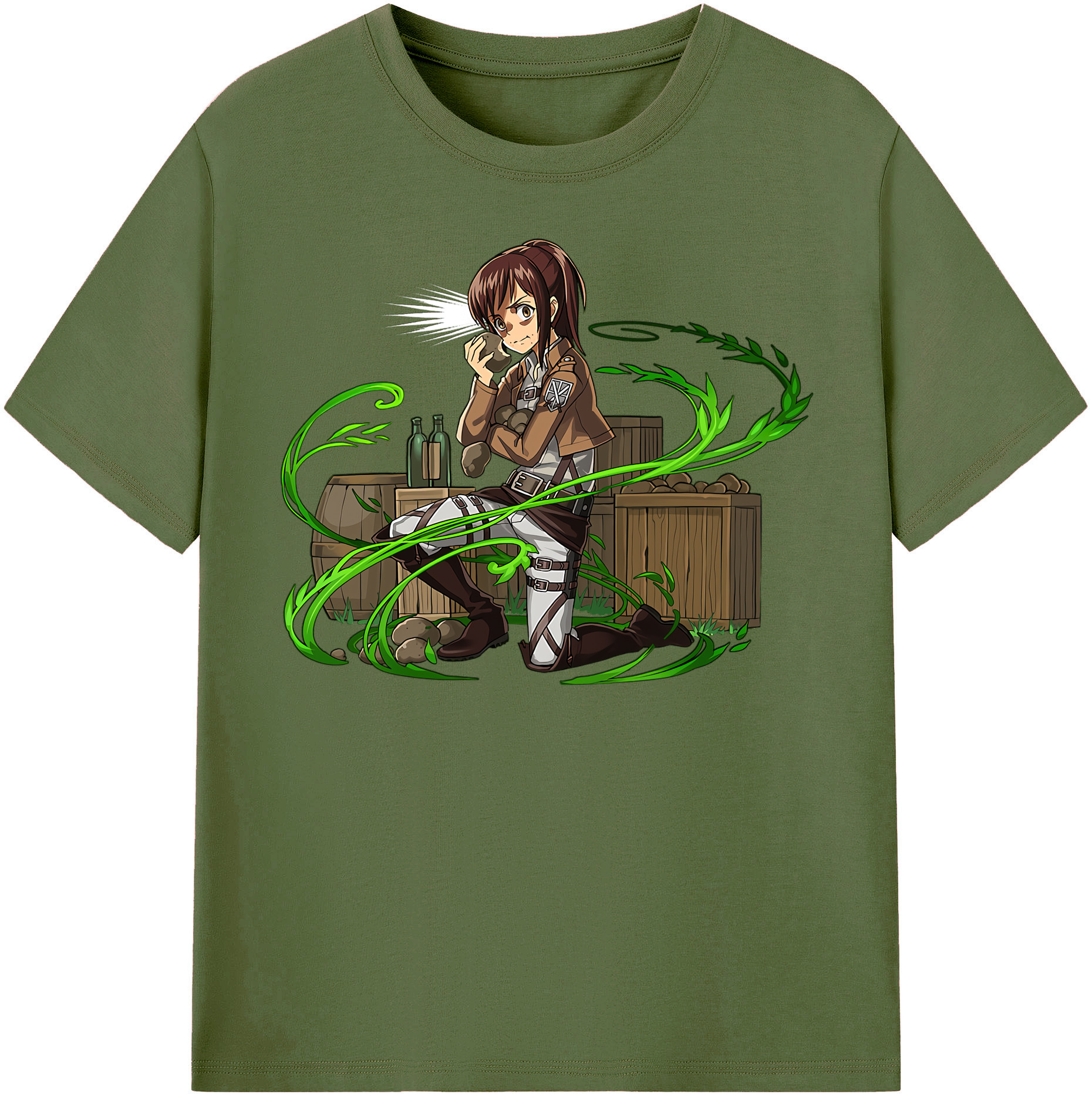 （画像用） 進撃の巨人 サシャ·ブラウス Attack on Titan Sasha Blaus 綿100％半袖Tシャツ（フロントプリント）